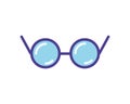 Blue  spectacles  icon vector illustration  isolated on white Royalty Free Stock Photo