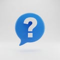 Blue Speech Bubble Icon with White Question Mark symbol Royalty Free Stock Photo