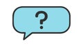 Blue Speech Bubble with Question Mark, Support & FAQ Vector, vector design Generative AI Royalty Free Stock Photo