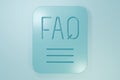 Blue Speech bubble with text FAQ information icon isolated on blue background. Circle button with text FAQ. Minimalism Royalty Free Stock Photo