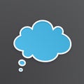 Blue speech bubble for thoughts at cloud shape Royalty Free Stock Photo