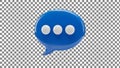 Blue speech bubble with three white dots Royalty Free Stock Photo