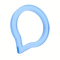 Blue Speech bubble on white background. Isolated 3D illustration Royalty Free Stock Photo