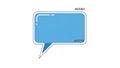 A blue speech bubble with a white outline on a plain white background Royalty Free Stock Photo