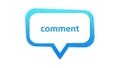 A blue speech bubble with the word comment on a white background Royalty Free Stock Photo