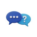 Blue Speech Bubbles with Ellipsis and Question Mark on White Background chat communication Royalty Free Stock Photo