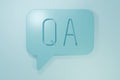 Blue Speech bubbles with Question and Answer icon isolated on blue background. Q and A symbol. FAQ sign. Chat speech Royalty Free Stock Photo