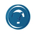 Blue Speedometer icon isolated on transparent background.