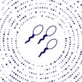 Blue Sperm icon isolated on white background. Abstract circle random dots. Vector