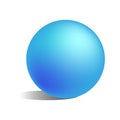 Blue sphere icon. Gradient round shape. Minimalistic blue circle. Vector design element. Royalty Free Stock Photo