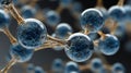 blue spheres connected molecular structure Royalty Free Stock Photo