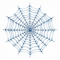 Blue Spiderweb on White Background Royalty Free Stock Photo