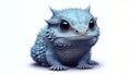 Blue Spiked Lizard - AI generated Illustration, realistic. A cute and realistic wallpaper for fantasy and reptile fans Royalty Free Stock Photo