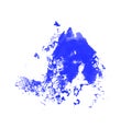 Blue spilled paint brush background