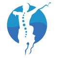 Blue Spine treatment vector logo illustration Royalty Free Stock Photo