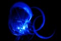 Blue spinning light