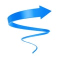 Blue Spiral Arrow Twist Up to Success. 3d Rendering Royalty Free Stock Photo