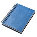 Blue Spiral Bound Notebook with Textured Cover and Black Wire Binding Keywords: notebook Royalty Free Stock Photo