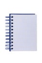 Blue spiral-bound notepad