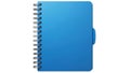 Blue spiral notebook with metal binding and elastic closure Royalty Free Stock Photo