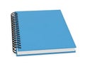 Blue spiral notebook on white background Royalty Free Stock Photo