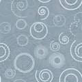 Blue spiral seamless pattern. Vector illustration. Royalty Free Stock Photo