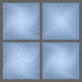 Blue spiral and star burst background set Royalty Free Stock Photo