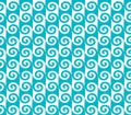 Blue spiral wave pattern. Seamless vector pattern.