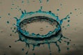 Blue splashes of water drops on background texture. macro Royalty Free Stock Photo