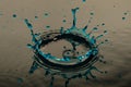 Blue splashes of water drops on background texture. macro Royalty Free Stock Photo