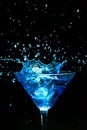 Blue splashing cocktail Royalty Free Stock Photo