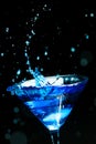 Blue splashing cocktail Royalty Free Stock Photo