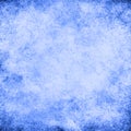 Blue splatter grunge texture background. Darker edges, lighter center.