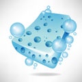 Blue with sponge with bubbles Royalty Free Stock Photo