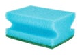 Blue sponge for washing dishes close-up isolated on white background Royalty Free Stock Photo