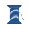 Blue Spool of Thread, Sewing Accessory Illustration, Thread Bobbin Icon, Tailoring Royalty Free Stock Photo