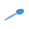 Blue Spoon isolated isometry. Cutlery on white background