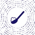 Blue Spoon with sugar icon isolated on white background. Teaspoon for tea or coffee. Abstract circle random dots. Vector Royalty Free Stock Photo