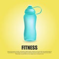 Blue sport bottle vector sportive water bottled drink thermo and fitness plastic energy beverage sporting set of bottling flask