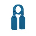 Blue Sport expander icon isolated on transparent background. Sport equipment.