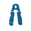 Blue Sport expander icon isolated on transparent background. Sport equipment.