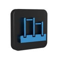 Blue Sport horizontal bar icon isolated on transparent background. Black square button.