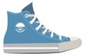 Blue sport shoe color icon. Casual sneaker