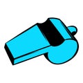 Blue sport whistle icon, icon cartoon