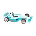 Blue Sportive Car, Racing Related Objects Part Of Racer Attribute Illustration Set Royalty Free Stock Photo