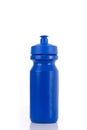 A blue sports drink water bottle isolated on a white background