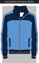 Blue sports jacket colourful flat sketch vector file.