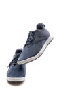 Blue sports men`s sneakers on a white background