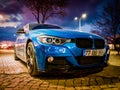 Blue Sports Sedan Car