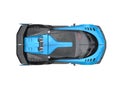 Blue sports supercar - top down view